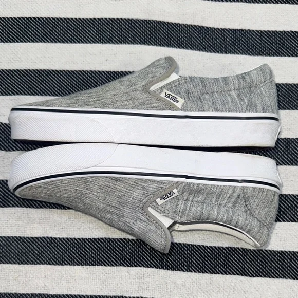 Vans Gray Slip-On Sneakers with Rubber Soles - Picture 4 of 7
